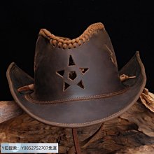 復古西部牛仔帽騎馬帽影視表演毛呢禮帽民族風爵士帽帶防風繩 歷史價格詳細信息