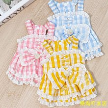 寵物格子裙子胸揹帶牽引繩遛狗狗貓咪背心衣服泰迪法鬥用品 寵物衣服 寵物用品 寵寵屋 歷史價格詳細信息