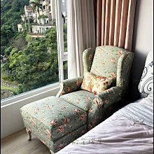 鄉村田園風 藍色玫瑰花條紋布三人座沙發 客廳椅附抱枕營業場所大廳椅另有主人椅貴妃椅雙人椅民宿客人休閒椅邊椅 【歐舍傢居】 歷史價格詳細信息