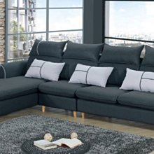 【DH】貨號BC324-3名稱《洛卡》L型灰色布沙發組(左向圖一)2人座+1人座+貴妃椅附抱枕備有右向可選主要地區免運費 歷史價格詳細信息