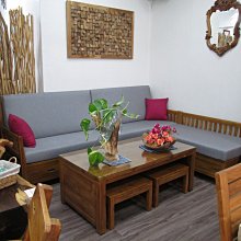 【肯萊柚木傢俱館】獨特自然風 100%老柚木 無上漆 自然邊 獨特美觀 耐用 抽屜可收納 L型沙發 限量一組 歷史價格詳細信息