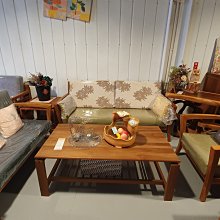 幸福家實木傢俱 L型交叉柚木沙發組, 整組含:1+2+2座椅 (包含坐墊)+大茶几+轉角茶几,(SOFA 1) 歷史價格詳細信息