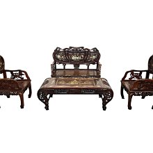 實木沙發組 大茶几 小茶几 三人座 單人座2個 二手 歷史價格詳細信息