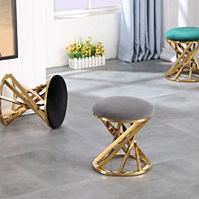 下殺-輕奢矮凳時尚梳妝凳創意簡約餐凳布藝網紅不銹鋼圓凳家用板凳個性 價格比較,價格查詢,歷史價格詳細信息