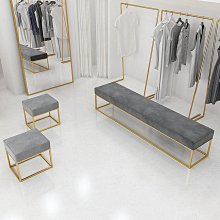 試鞋凳換鞋凳儲物凳床尾凳長凳皮凳皮墩子服裝店沙發凳試衣間凳子- 歷史價格詳細信息