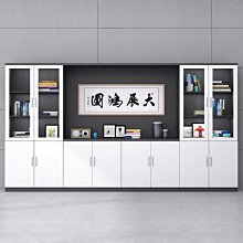 辦公室現代老板書柜文件柜木質檔案資料柜帶鎖玻璃柜子*特價 歷史價格詳細信息