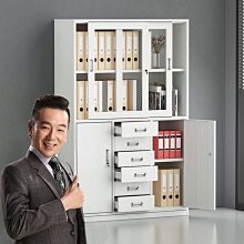 辦公室書柜文件柜鐵皮資料檔案柜玻璃門簡約憑證雙門柜落地帶  露天市集  全台最大的網路購物市集 歷史價格詳細信息