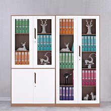 加厚文件櫃窄邊套色鐵皮辦公櫃純白玻璃門資料檔案櫃矮櫃帶鎖 歷史價格詳細信息