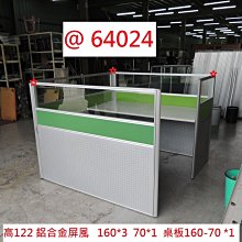@64023 高122 綠 二人 OA屏風 隔屏 辦公屏風 ~ 辦公桌 辦公室隔間 隔間屏風 回收辦公家具 聯合二手倉庫 歷史價格詳細信息