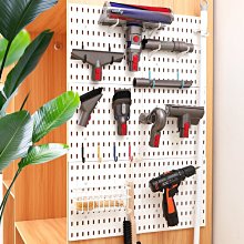 【熱賣】洞洞板免打孔收納墻上置物架玄關入戶墻面書架金屬配件鐵藝沖孔板 歷史價格詳細信息