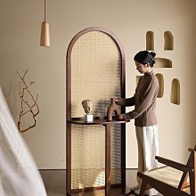 輕奢型置物架 禪意實木黑胡桃木新中式玄關簡約博古架 歷史價格詳細信息