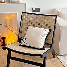 昌迪加爾椅躺椅懶人藤編椅實木簡約袋鼠椅侘寂風藤編靠背陽臺躺椅 歷史價格詳細信息