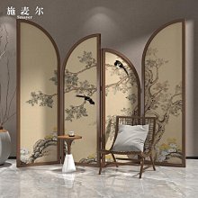 新中式入戶屏風隔斷客廳玄關現代簡約山水辦公室雙面簡易實木座屏熱心小賣家 歷史價格詳細信息