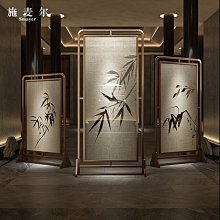 新中式入戶屏風隔斷客廳玄關現代簡約山水辦公室雙面簡易實木座屏熱心小賣家 歷史價格詳細信息