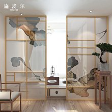 新中式實木屏風隔斷客廳進門遮擋格柵入戶玄關衛生間現代簡約裝飾~沁沁百貨 歷史價格詳細信息