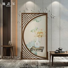 新中式實木屏風隔斷客廳進門遮擋格柵入戶玄關衛生間現代簡約裝飾~沁沁百貨 歷史價格詳細信息