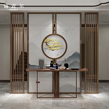 新中式實木屏風隔斷客廳進門遮擋格柵入戶玄關衛生間現代簡約裝飾~沁沁百貨 歷史價格詳細信息