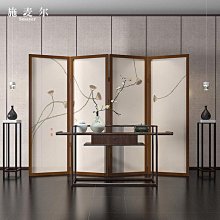 新中式折疊屏風隔斷客廳玄關辦公茶室定製小戶型實木禪意折屏柏舟~匯得利家居行 歷史價格詳細信息