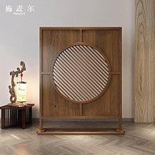 新中式實木屏風隔斷客廳進門遮擋格柵入戶玄關衛生間現代簡約裝飾~沁沁百貨 歷史價格詳細信息