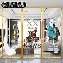 長虹玻璃隔斷入戶正對門客廳玻璃屏風玄關簡約現代輕奢實木置物架-我們這一家 歷史價格詳細信息