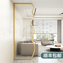 長虹玻璃隔斷入戶正對門客廳玻璃屏風玄關簡約現代輕奢實木置物架-我們這一家 歷史價格詳細信息