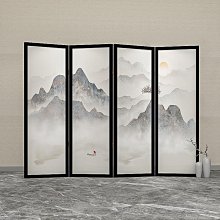 現代中式實木折疊屏風隔斷客廳臥室辦公書房意境松鶴延年裝飾折屏~匯得利家居行 歷史價格詳細信息