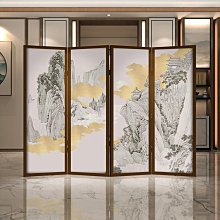 現代新中式折疊屏風隔斷定製客餐廳玄關店入戶裝飾實木折屏仙鶴~匯得利家居行 歷史價格詳細信息