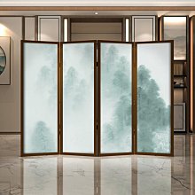 新中式實木定製折疊屏風隔斷家用客廳玄關中國風茶室移動抽象折屏~匯得利家居行 歷史價格詳細信息