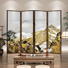 現代新中式折疊屏風隔斷定製客餐廳玄關店入戶裝飾實木折屏仙鶴~匯得利家居行 歷史價格詳細信息