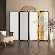 新中式實木定製折疊屏風隔斷家用客廳玄關中國風茶室移動抽象折屏~匯得利家居行 歷史價格詳細信息