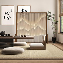 新中式入戶屏風隔斷客廳玄關現代簡約山水辦公室雙面簡易實木座屏熱心小賣家 歷史價格詳細信息