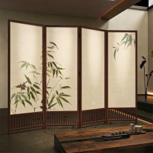 現代新中式折疊屏風隔斷定製客餐廳玄關店入戶裝飾實木折屏仙鶴~匯得利家居行 歷史價格詳細信息
