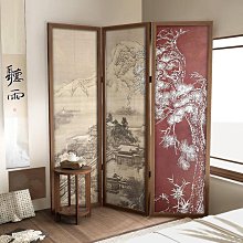復古風屏風隔斷玄關客廳折疊移動新中式實木網紅房間臥室現代簡約-我們這一家 歷史價格詳細信息