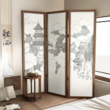 新中式實木折疊屏風隔斷裝飾客廳小戶型禪意玄關茶室藤編移動折屏~匯得利家居行 歷史價格詳細信息