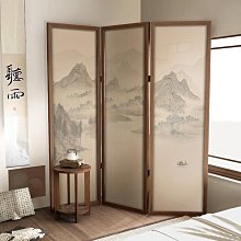 新中式復古實木折疊屏風隔斷裝飾客廳玄關入戶可定製禪意移動折屏~匯得利家居行 歷史價格詳細信息