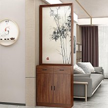 新中式入戶屏風隔斷客廳玄關現代簡約山水辦公室雙面簡易實木座屏熱心小賣家 歷史價格詳細信息