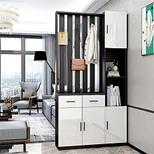 進門整體鞋櫃入門鞋櫃衣帽櫃組合美式鄉村復古實木鞋櫃衣架一體 歷史價格詳細信息