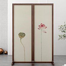 新中式入戶屏風隔斷客廳玄關現代簡約山水辦公室雙面簡易實木座屏熱心小賣家 歷史價格詳細信息