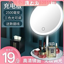 led化妝鏡帶燈創意鑲鑽臺式補光鏡子家用宿舍桌面梳妝鏡 歷史價格詳細信息