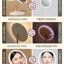 化妝鏡 化妝鏡帶燈學生宿舍臺式桌面梳妝臺鏡子充電網紅貝殼補光燈梳妝鏡 歷史價格詳細信息