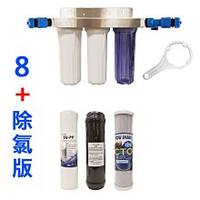 【清淨淨水店】白鐵腳架弱酸版三胞胎/304材質不生鏽耐用型含濾心/雙直接頭(8+B組合)/扳手1350元。 歷史價格詳細信息