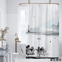 【熱賣精選】浴簾 浴室擋水簾 浴室隔斷 加厚防水 插畫風浴室防水浴簾套裝免打孔衛生間洗澡加厚防霉隔斷簾浴間簾布此款小號尺 歷史價格詳細信息