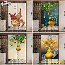 中式門簾葫蘆布藝半簾風水掛簾免打孔臥室客廳玄關裝飾布簾中國風 客製化尺寸 書房玄關隔斷簾 風水簾【滿599免運】 歷史價格詳細信息
