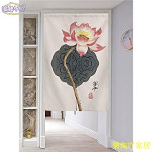 中式門簾荷花蓮花掛簾家用衛生間廚房遮擋簾免打孔穿桿式玄關半簾隔斷簾 客製化【滿599免運】 歷史價格詳細信息