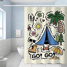 【DOUDOU生活館】衛生間浴簾防水防霉浴簾布簡約浴室簾浴簾套裝免打孔隔斷簾窗簾子 歷史價格詳細信息