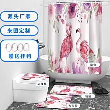 快速出貨 印花浴簾衛浴四件套2023春夏新品簡約滌綸防水浴簾來圖可定 歷史價格詳細信息
