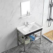 【陶瓷洗衣盆】陶瓷洗衣盆帶櫃門支架 不含鏡櫃(太空鋁材質 防水防銹 洗衣槽 洗衣盆) 歷史價格詳細信息