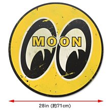【MOONEYES】Sign Large & Distressed舊化圓形標誌情境裝飾鐵牌(小) 歷史價格詳細信息