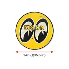 【MOONEYES】Sign Large & Distressed舊化圓形標誌情境裝飾鐵牌(小) 歷史價格詳細信息