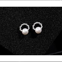 珍珠耳釘簡約女小巧耳環2023年新款潮耳飾高級感925純銀養耳洞 歷史價格詳細信息